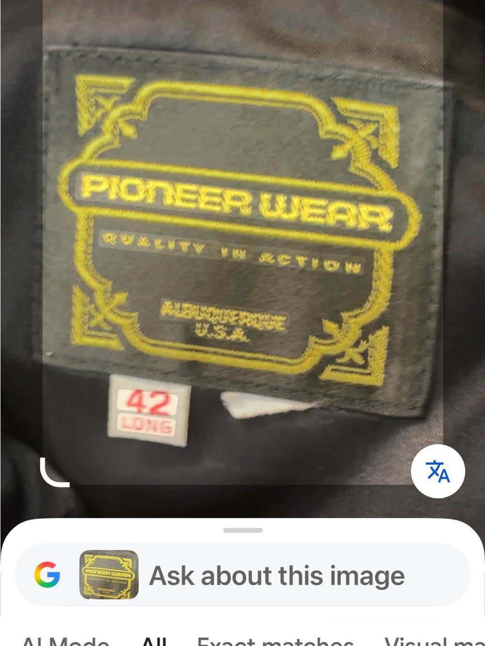 Pioneer Wear Vintage Western Men’s Gray Corduroy Sport Coat EUC Size 42 long - Picture 7 of 7